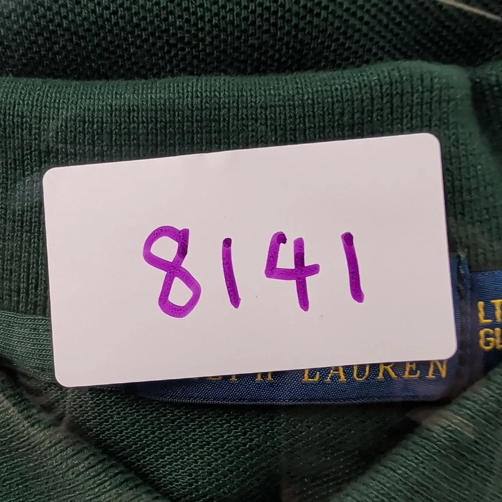Polo Ralph Lauren‎ Polo Shirt Mens LT Tall Green Pique Polo Match 3 Triple Pony